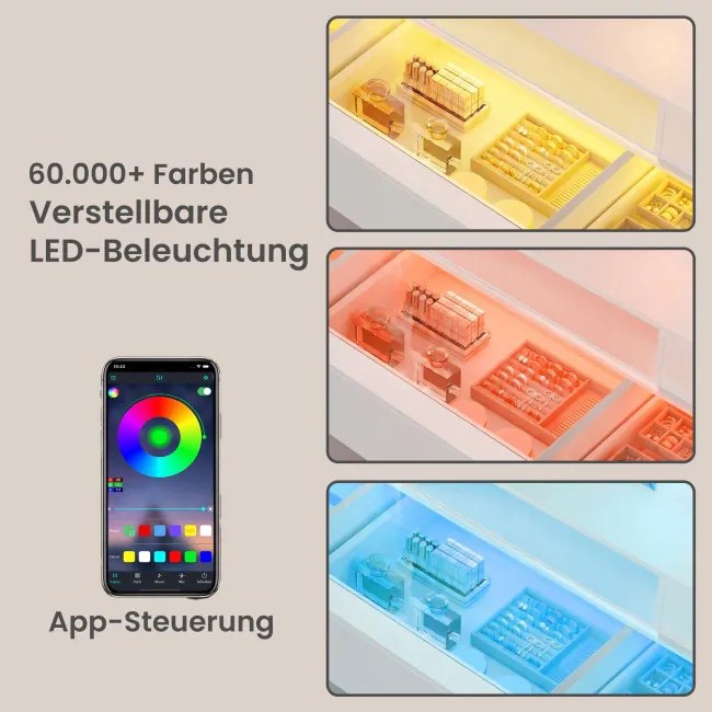 Toaletný stolík so zrkadlom a RGB LED osvetlením RDTB35145WB01