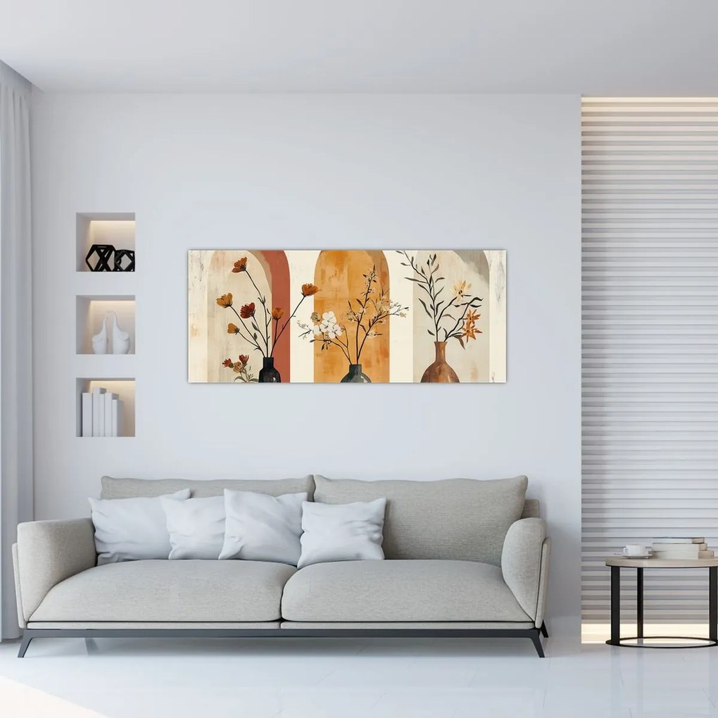 Obraz - Vázy v oblúkoch (120x50 cm)