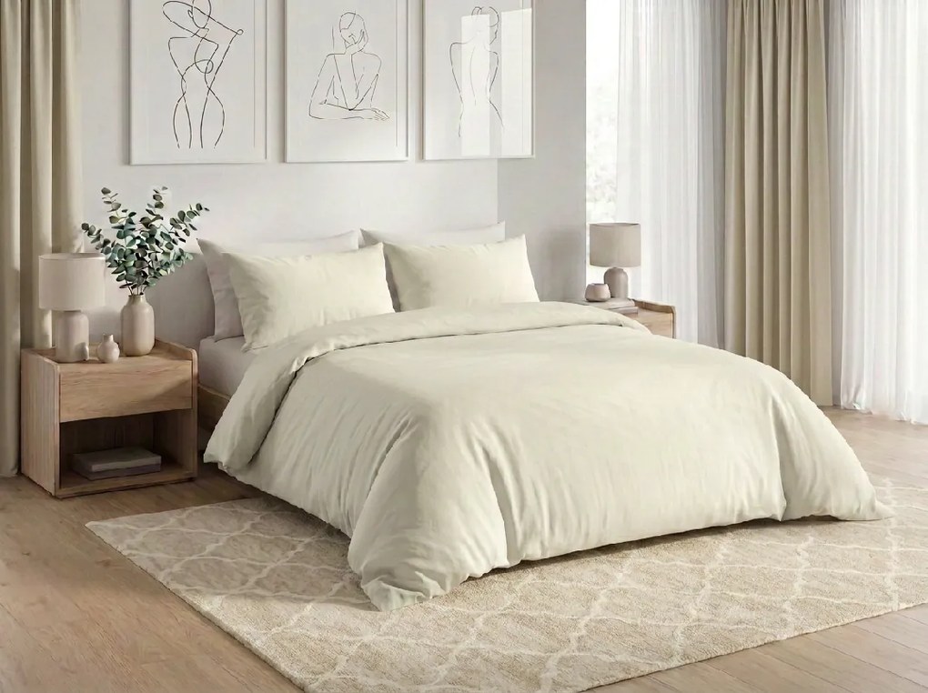 Bavlnené obliečky CALMORA svetlo béžové Rozmer obliečky: 70 x 90 cm | 140 x 220 cm