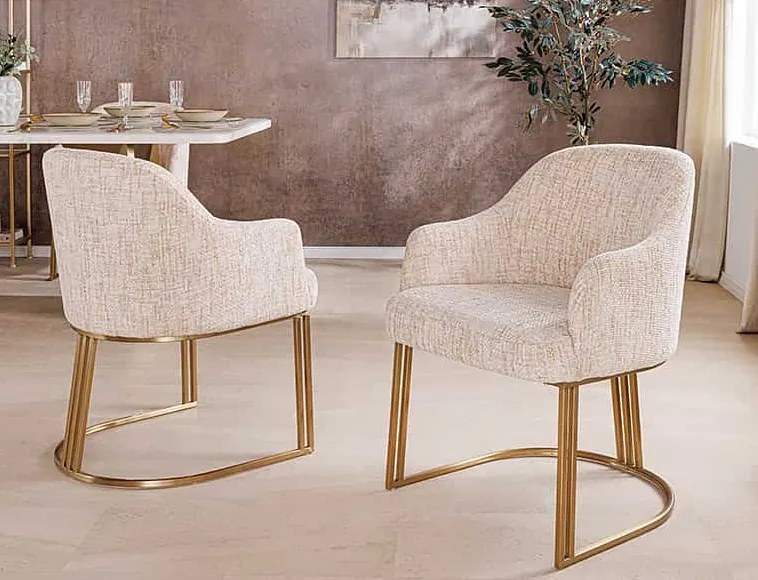 Luxusná jedálenská stolička Padova béžová ženilka