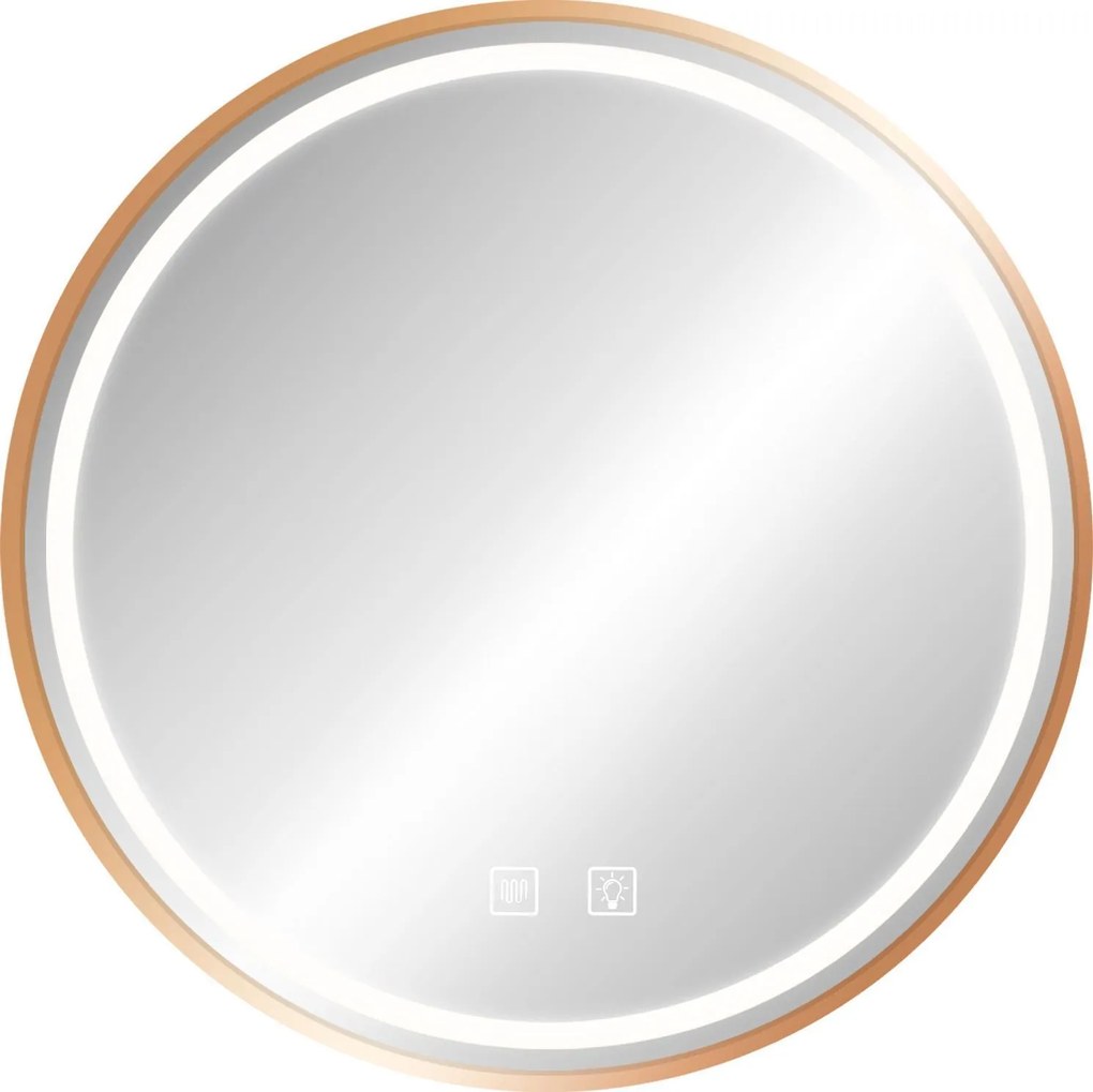 Tutumi Rea, okrúhle LED zrkadlo 70cm MMJ P11396, ružová zlato matná, HOM-05507