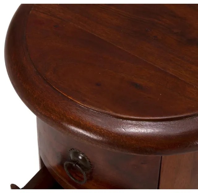 furniture-nabytek.cz - Masívna komoda Texas z akáciového dreva, lakovaná, hnedá – guľatá