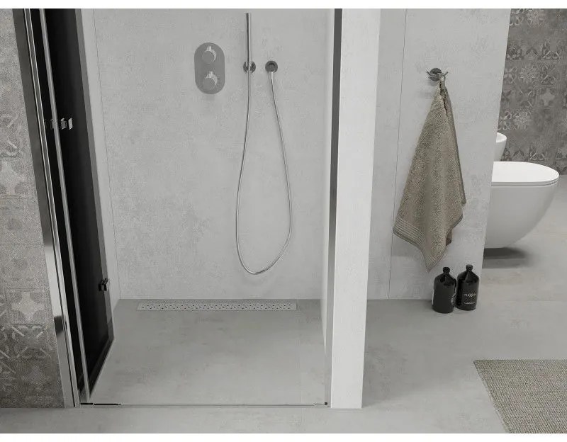 Mexen Lima, skladacie sprchové dvere do otvoru 80 x 190 cm, 6mm šedé sklo, chrómový profil, šedá, 856-080-000-01-40
