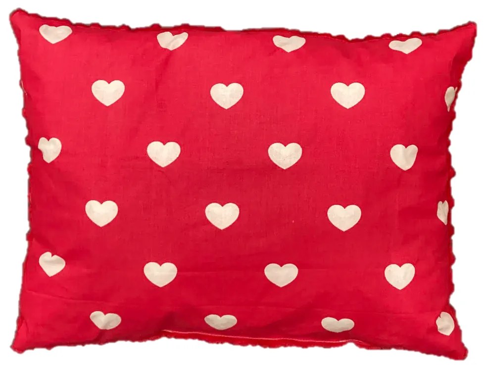 INTERMEDIC SK Vankúšik Červený so srdiečkami/minky červená 40x30 cm
