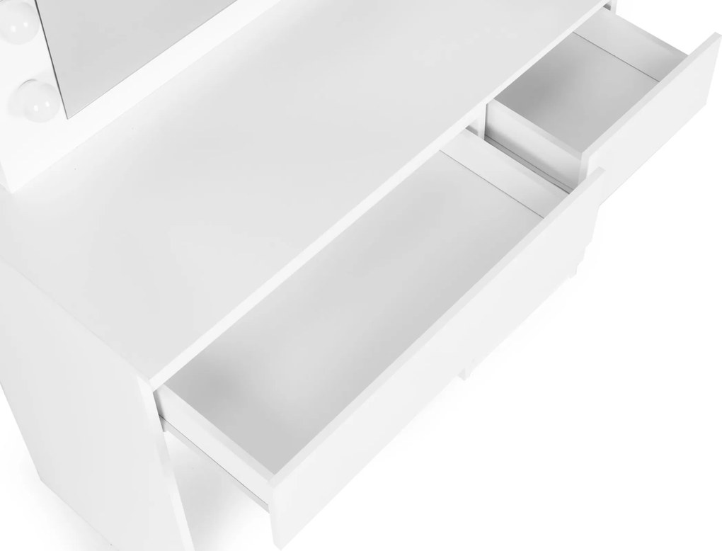 Toaletní stolek s LED osvětlením a taburetem Rety 94 cm bílý
