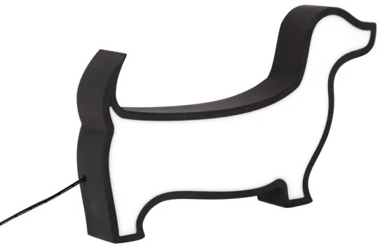 LED Detská stolná lampa DOG LED/12W/230V čierna