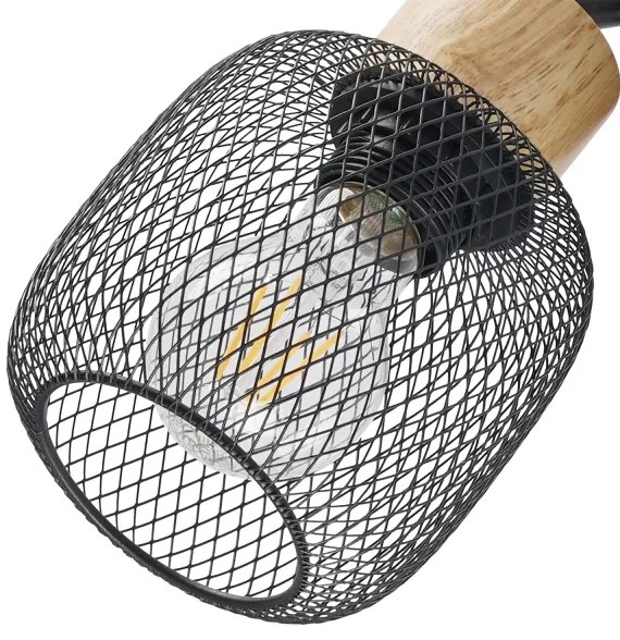 Brilagi - Bodové svietidlo BASKLITE 4xE27/15W/230V drevo/čierna