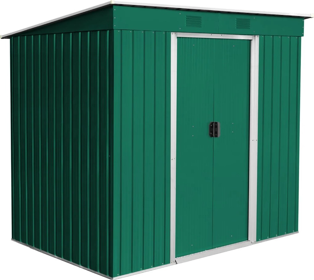 Záhradný domček BestBerg ZD-67GRW / 4,3 m² / 197 × 217 × 202 cm / zelená/biela