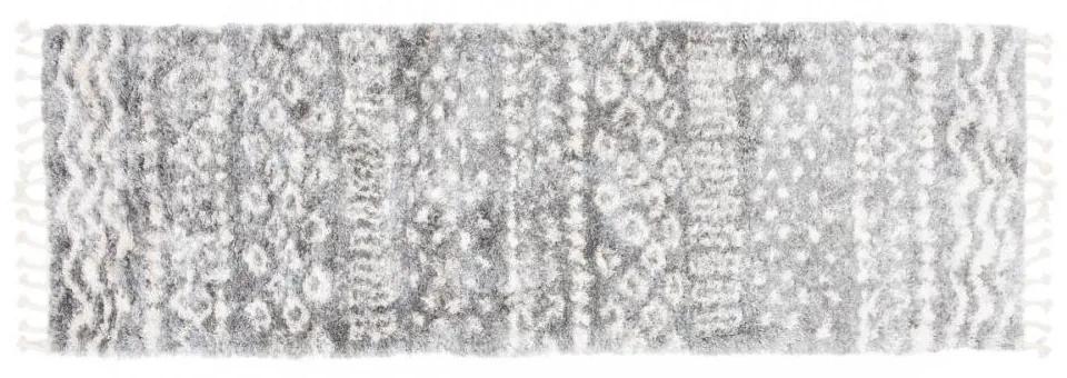 Kusový koberec shaggy Alsea tmavo sivý 2 atyp 70x200cm
