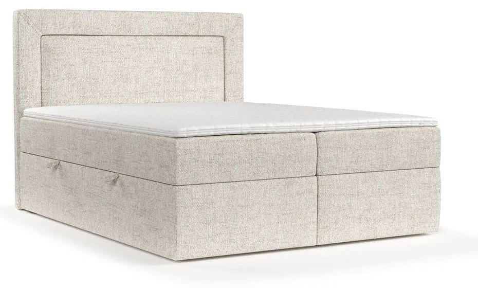 Krémovobiela boxspring posteľ s úložným priestorom 160x200 cm Imagine – Maison de Rêve
