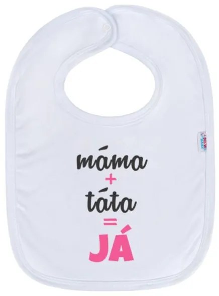 NEW BABY Detský podbradník New Baby máma+táta=JÁ ružový
