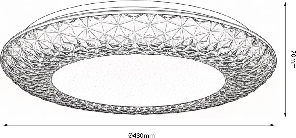 Stropné LED svietidlo Rox, 1x LED 34w, 4000k, (fi 48cm), w