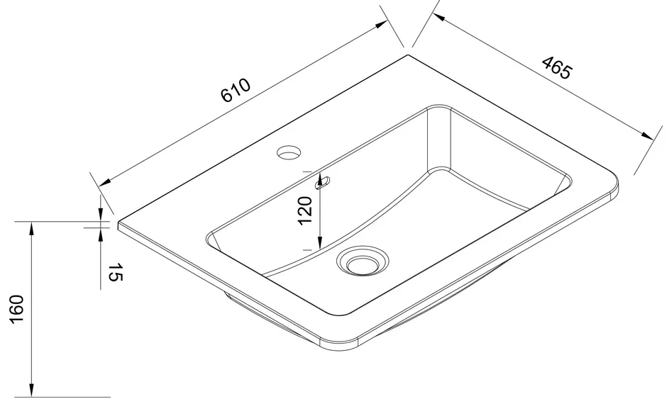Mereo Mereo, Siena, kúpeľňová skrinka s umývadlom z liateho mramoru 61 cm, MER-CN410M