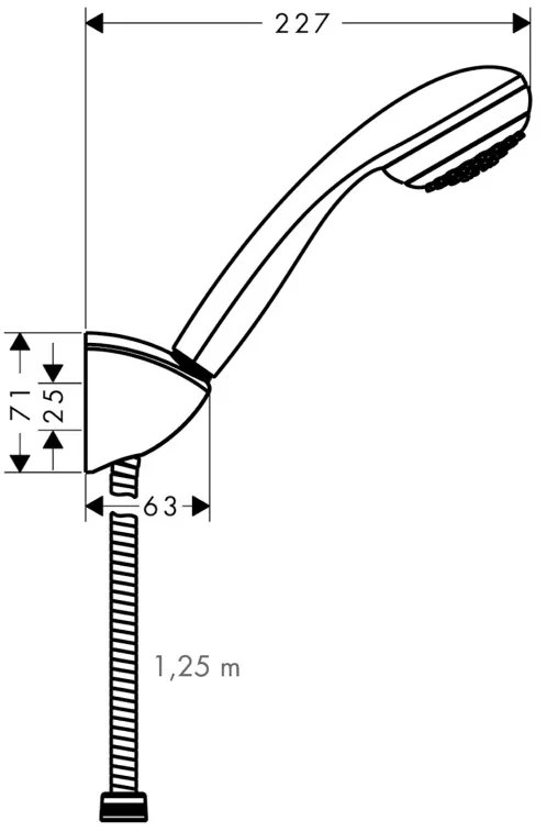 Hansgrohe Crometta 85, sprchový set Mono s držiakom, hadica 1250 mm, chrómová, HAN-27576000