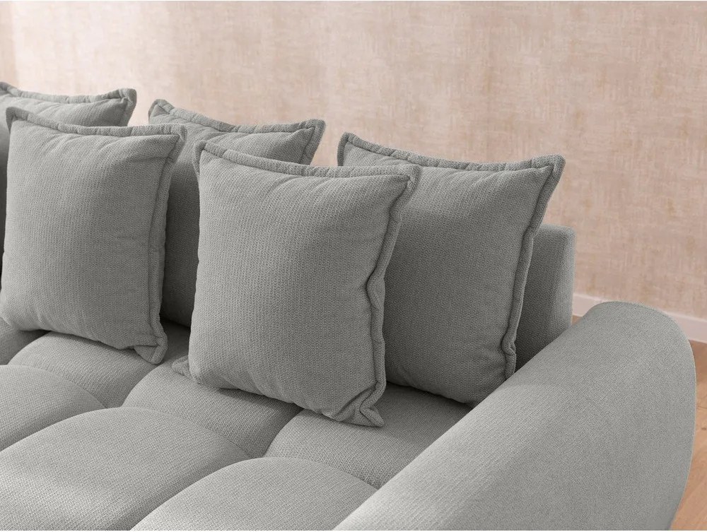 Svetlosivá rohová pohovka (pravý roh/s leňoškou) Albane – Ropez