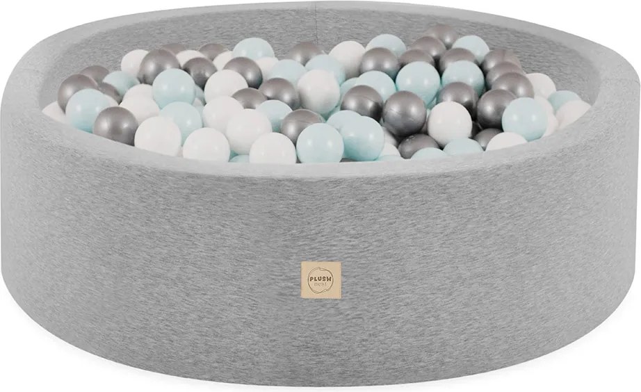 Suchý bazén pre deti 90 x 30 + 200 loptičiek - svetlo šedý