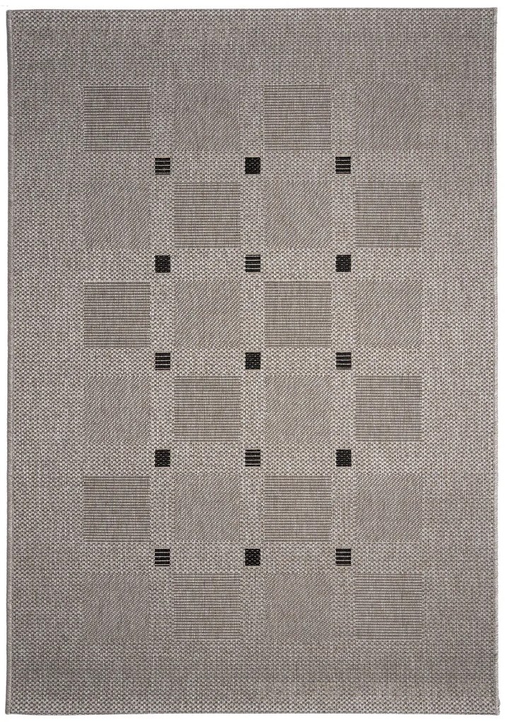 Devos Caby (DC Carpets), Kusový koberec FLOORLUX Silver / Black 20079 Spoltex – na von aj na doma, 120x170, béžová, chodba / predsieň