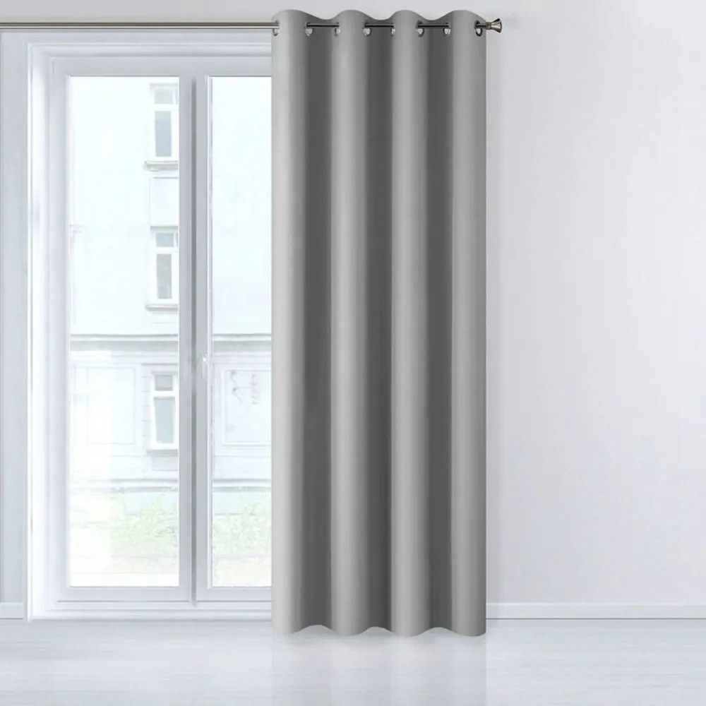 Dlhý záves na okná v sivej farbe Dĺžka: 250 cm