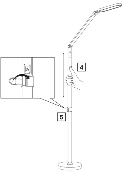 LED Stmievateľná dotyková stojacia lampa FERRARA LED/13W/230V 3000/4000/6000K