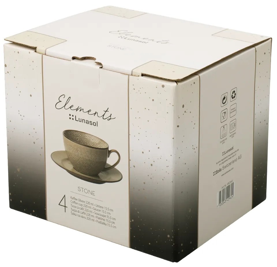 Kávový set 8 ks – Elements Stone - 492564