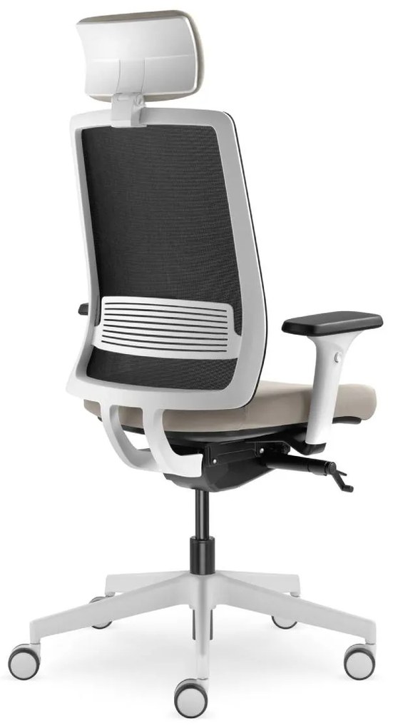 LD SEATING Kancelárska stolička LYRA AIR 215-WH-SYS-HO s opierkou hlavy