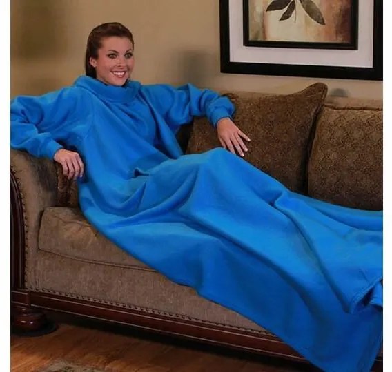 Verk Fleecová TV deka s rukávmi Snuggie 180 x 140 cm modrá