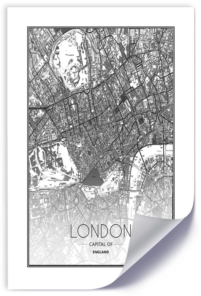 Gario Plagát Plán Londýna Farba rámu: Bez rámu, Rozmery: 30 x 45 cm