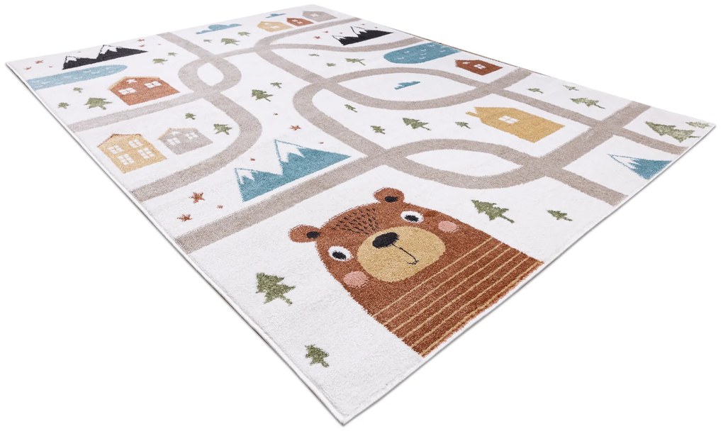 Koberec FUN Polar pre deti, ulice, les, krém