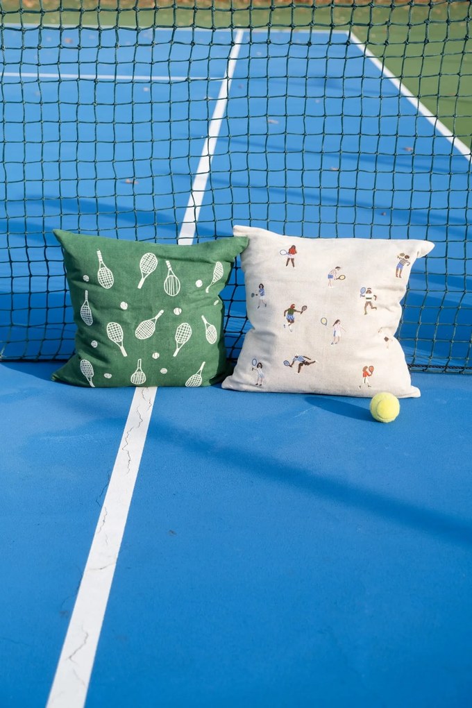 Fine Little Day Vyšívaný poťah na vankúš Tennis Embroidere 48 x 48 cm