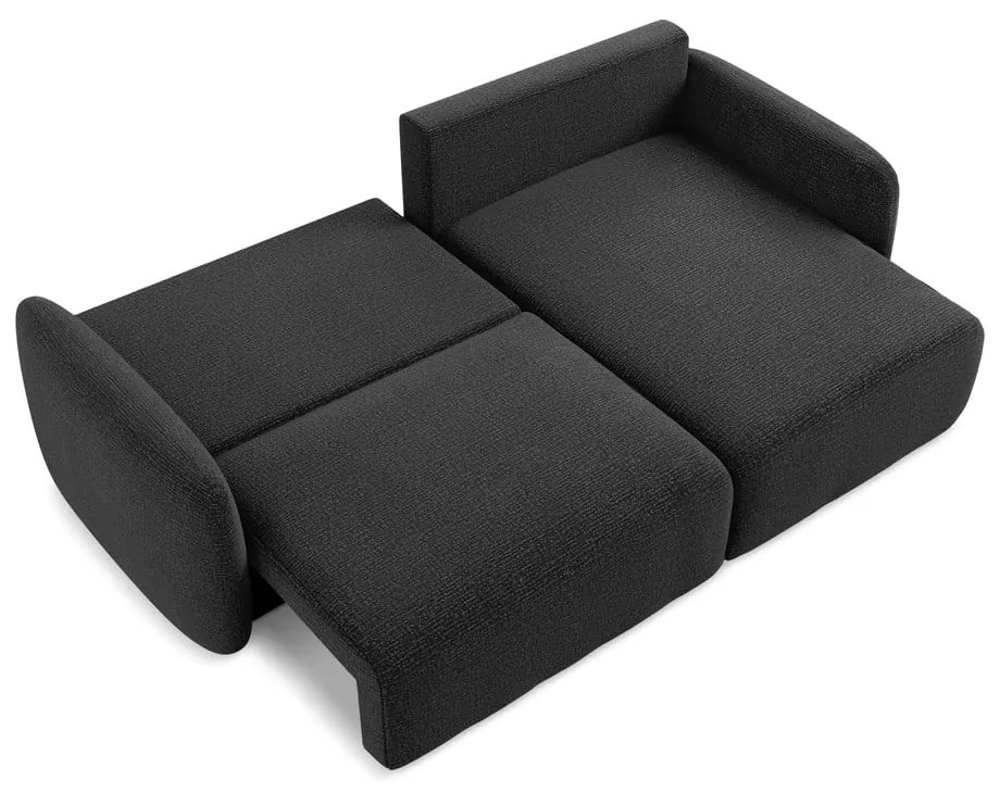 Čierna rozkladacia/s úložným priestorom rohová pohovka (pravý roh) Kalena – Makamii