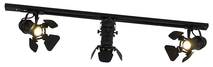 Inteligentný koľajnicový systém čierny 3-svetlá vrátane Wi-Fi GU10 - Movie