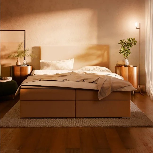 Manželská posteľ ZONZA 140×200 cm béžová