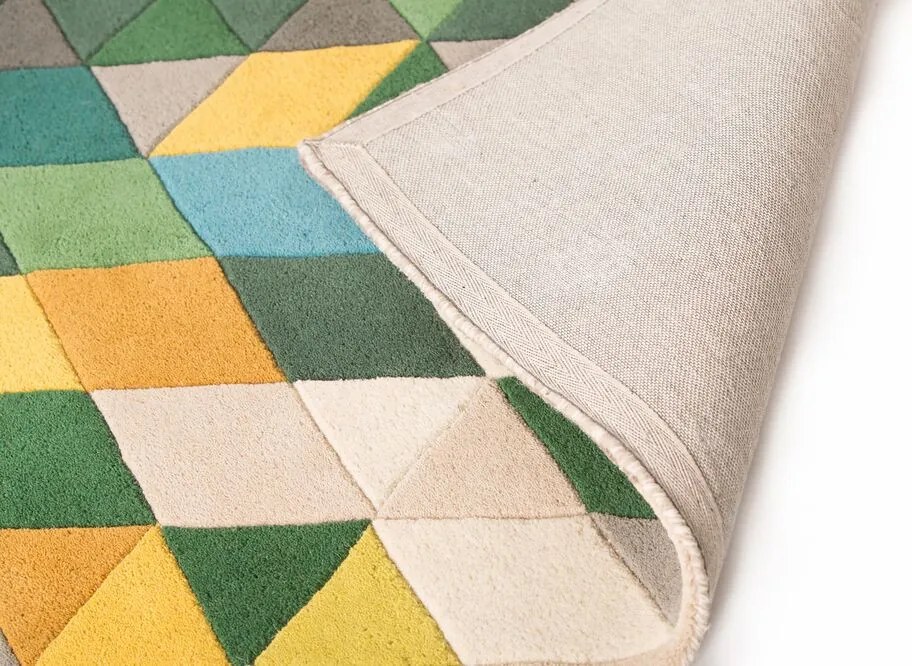 Flair Rugs 120x170 cm Ručne všívaný kusový koberec Illusion Prism Green / Multi, viacfarebná, obývacia izba