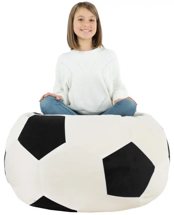 Plyšové kreslo v tvare lopty – čierne, pohodlné, moderné Veľkosť: XL