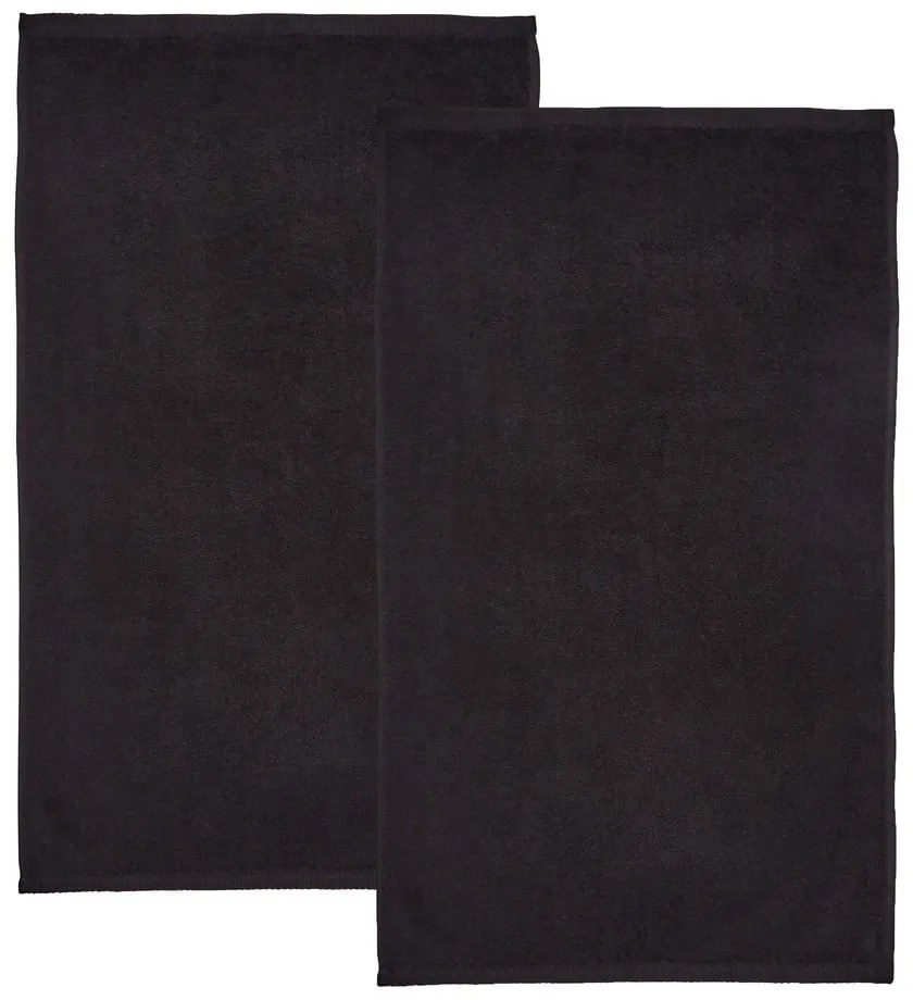 Čierne rýchloschnúce/froté bavlnené osušky v súprave 2 ks 90x140 cm Quick Dry – Catherine Lansfield