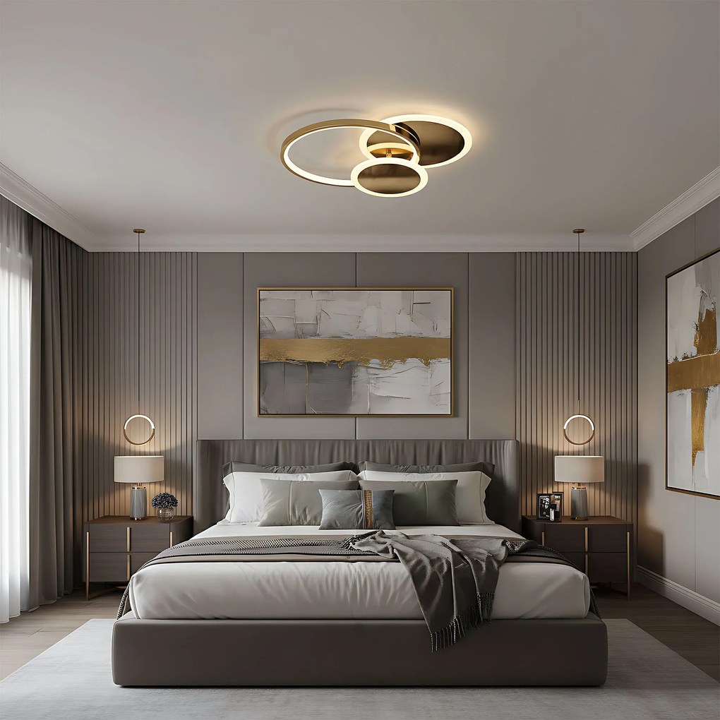 Toolight Toolight, LED stropné svietidlo + diaľkové ovládanie, APP1710-C, zlatá lesklá, OSW-04039