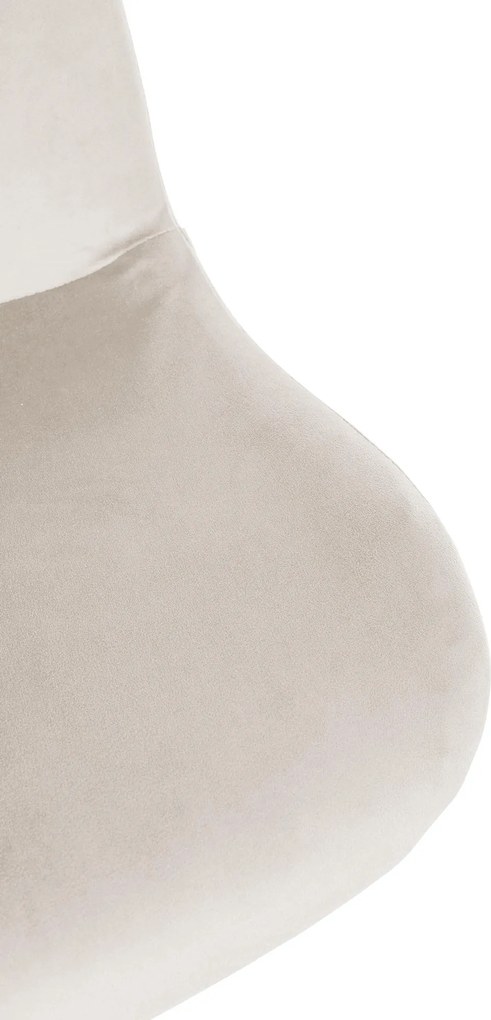 Barová stolička Solon - zamat, čierny rám - krémová