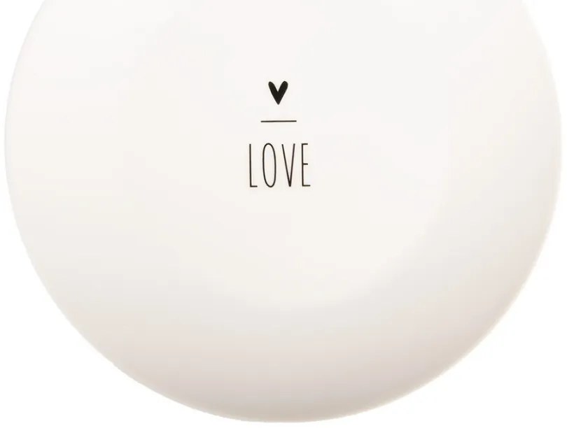 Biely dezertný tanierik so srdiečkom Lovely Day - Ø 20*2 cm