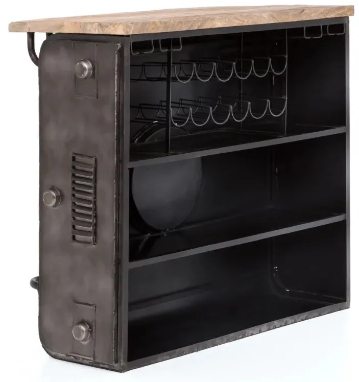 furniture-nabytek.cz - Masivní barový stůl Fotoaparát z kovu a manga, lakovaný, vícebarevný – 125×55×110 cm