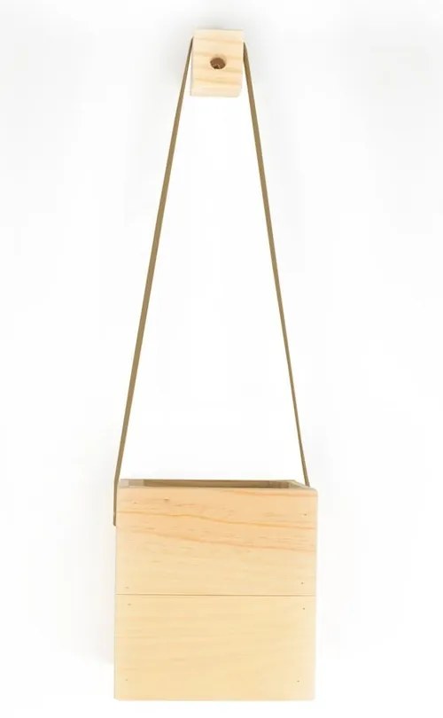 Hnedý kvetináč z jedľového dreva Surdic Colgante, 17 x 62 cm