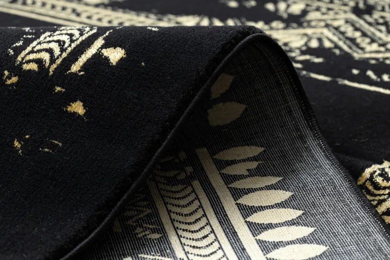 AKCIA: 200x290 cm Kusový koberec Gloss 408C 86 glamour black/gold, čierna, chodba / predsieň, Dywany Łuszczów