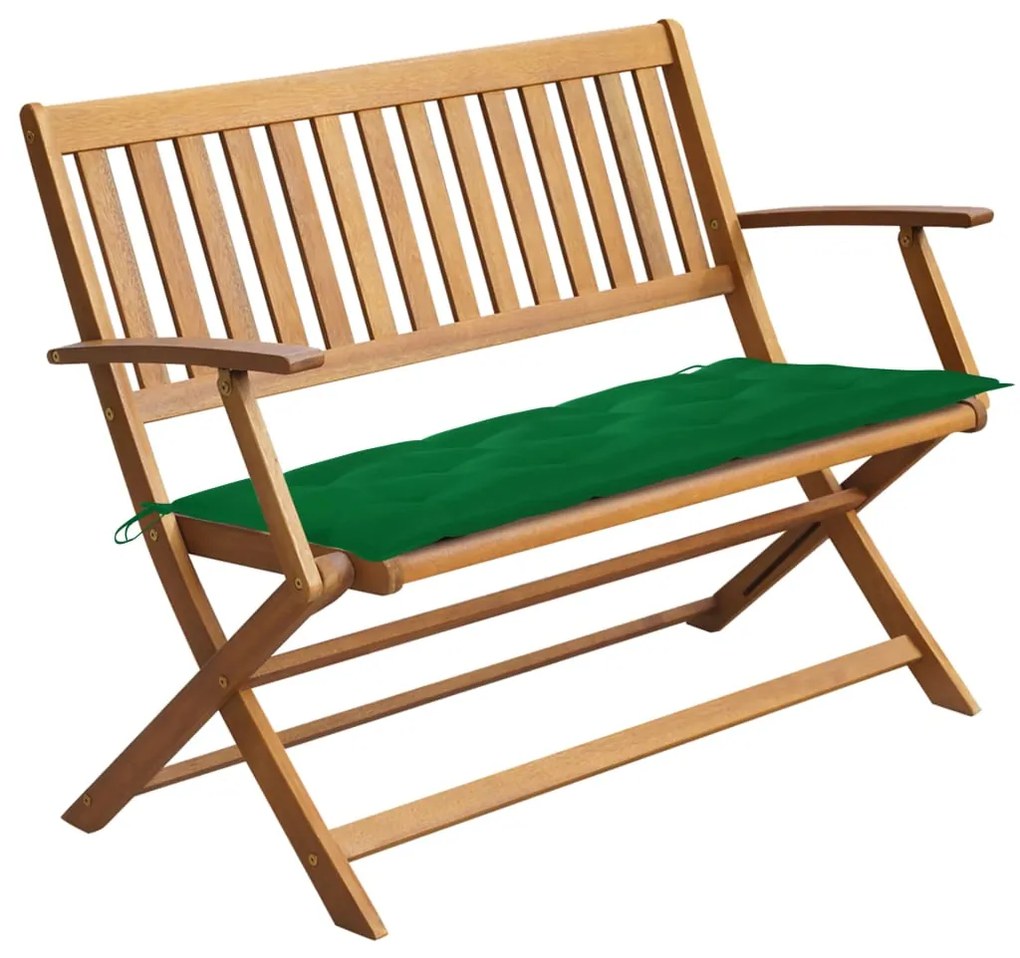 vidaXL Záhradná lavička s podložkou 120 cm akáciový masív