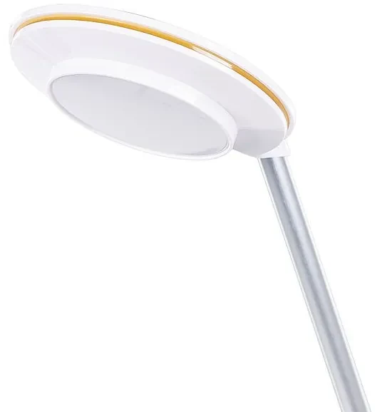 Kovová stolná LED lampa biela/strieborná CORVUS Beliani