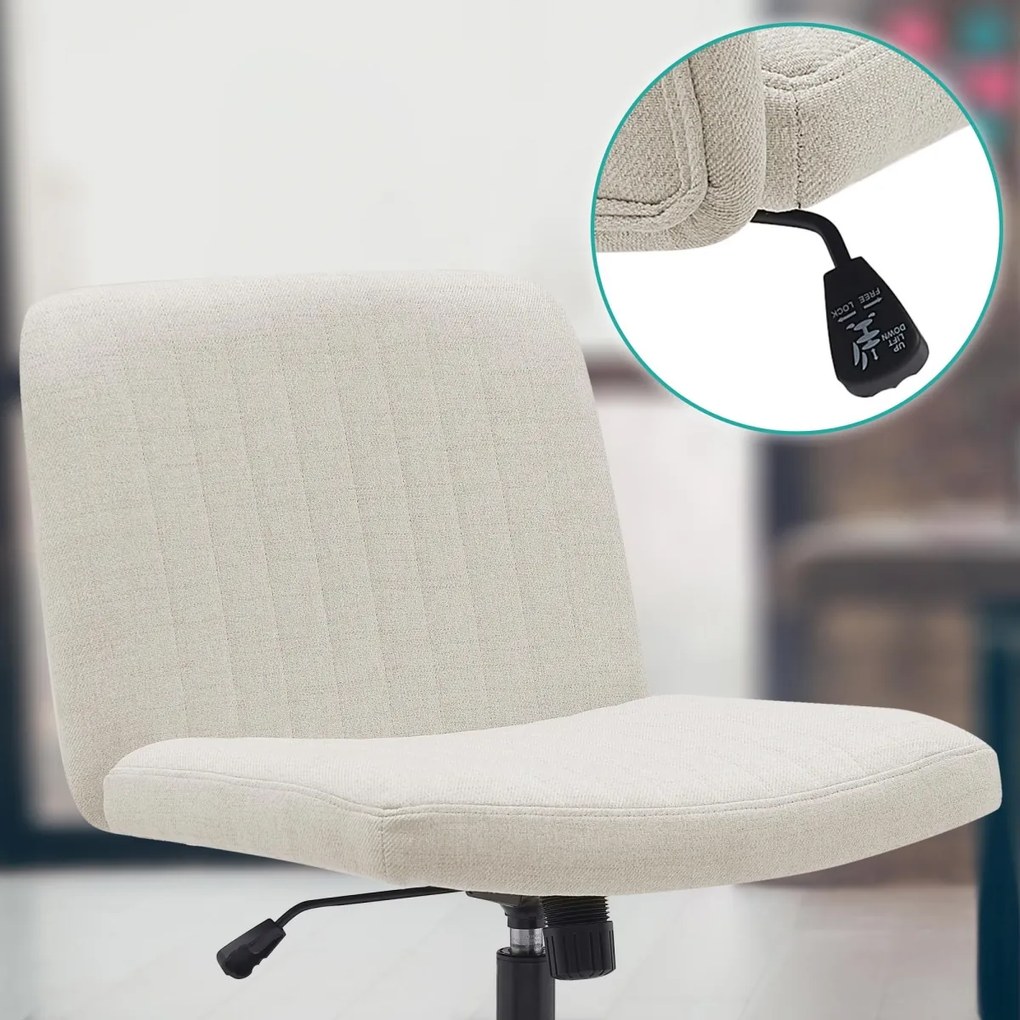 Design-Shop Kancelářská stolička Kingman látka - Krémová