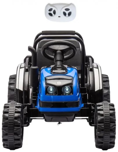 Elektrický traktor s prívesom Farmer modrý