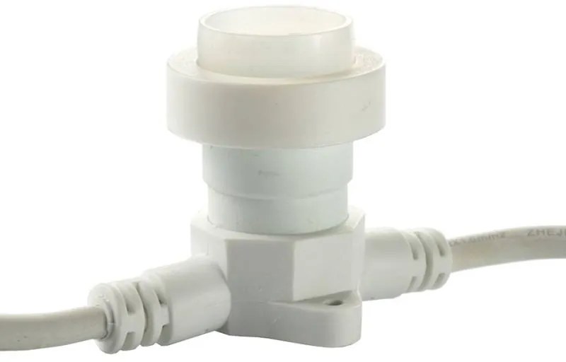 DECOLED Světelná girlanda pro žárovky s paticí E27 - 10 m, 10 objímek, IP67, bílý kabel