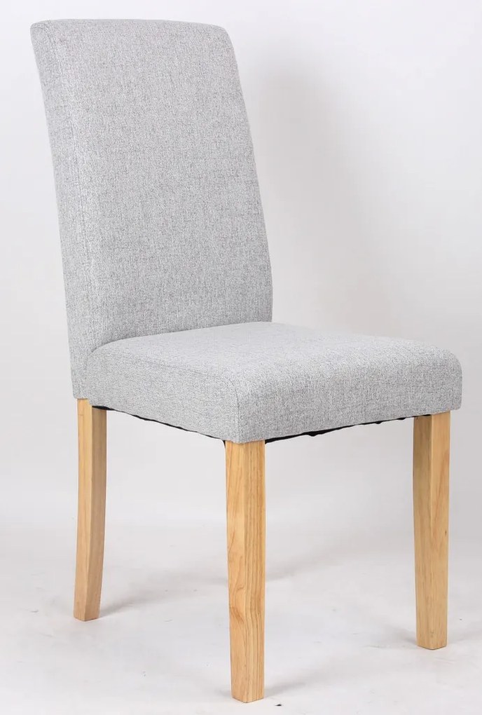 Jedálenská stolička s prešitím Kiki, svetlo šedá látka