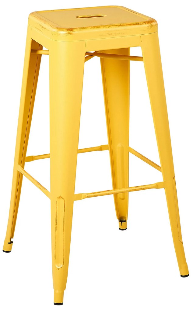 Sada 2 oceľových barových stoličiek 76 cm žltá/zlatá CABRILLO Beliani