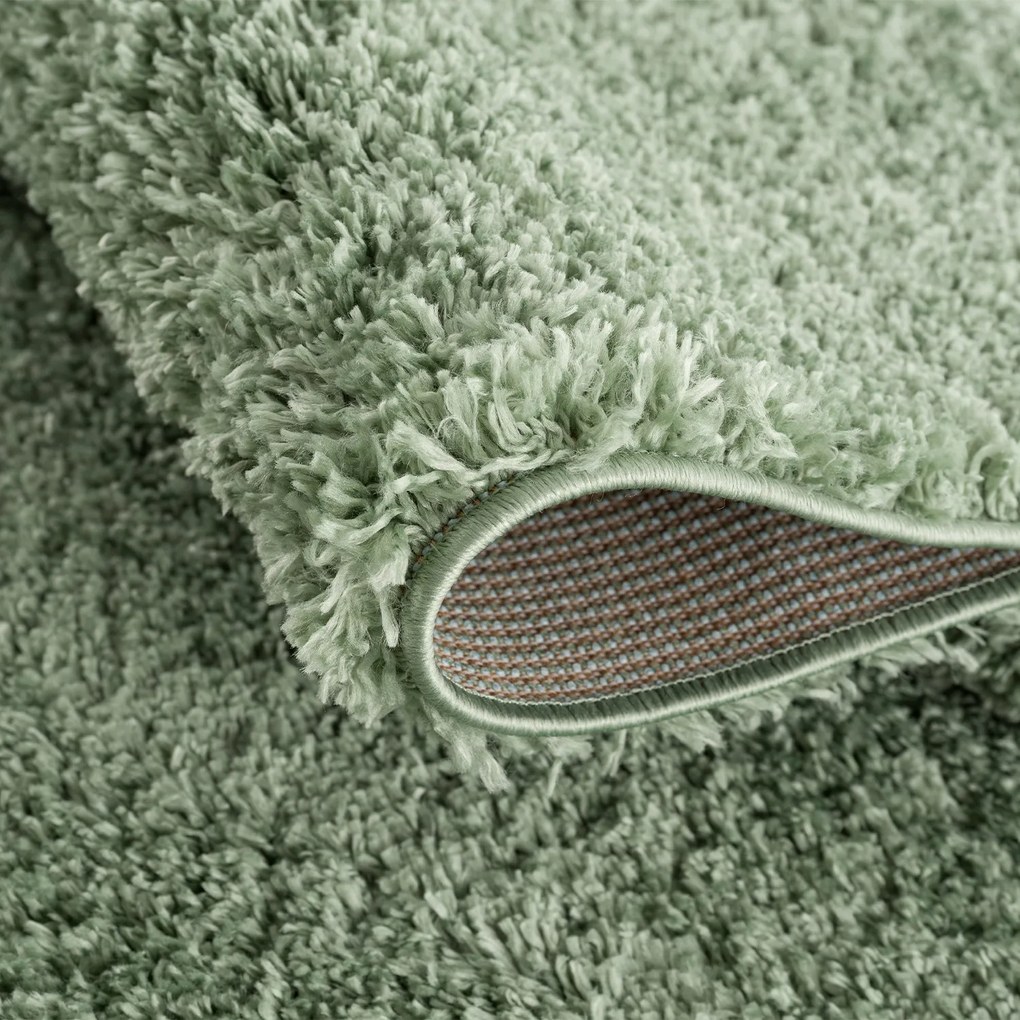 Dekorstudio Jednofarebný okrúhly koberec PULPY zelený Priemer koberca: 200cm