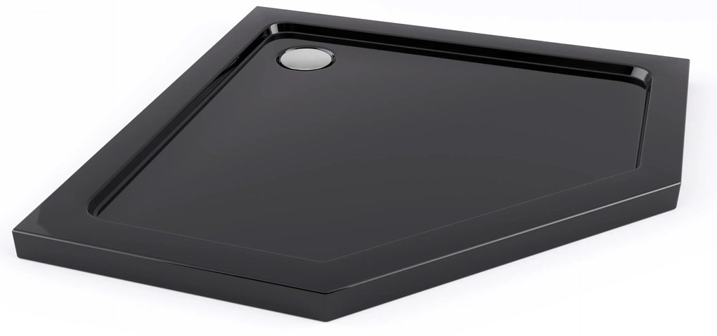 Rea Diamond Black, päťuholníkový sprchový kút 80 x 80 cm, 6mm číre sklo, čierna matná, REA-K6900